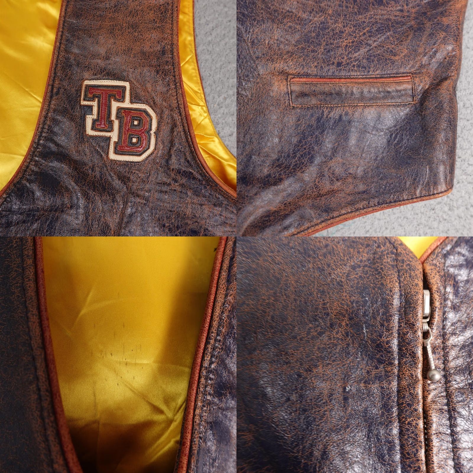 Hamilton VINTAGE Jeff Hamilton Vest Mens Large Brown Leather Looney Tunes 1992 90s USA Size US L / EU 52-54 / 3 - 8 Thumbnail