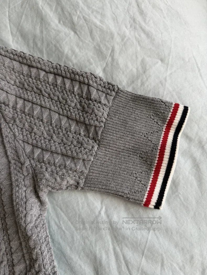 Thom Browne Thom Browne Gray Knit Short Sleeve Polo Shirt Size XS / US 0-2 / IT 36-38 - 3 Thumbnail