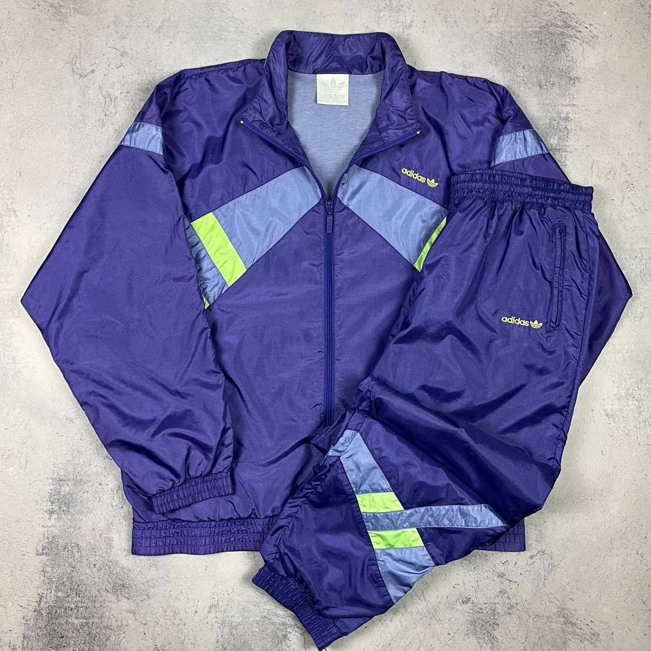 Adidas × Vintage Adidas vintage y2k nylon track suit jacket + pants 00’s Size US L / EU 52-54 / 3 - 1 Thumbnail