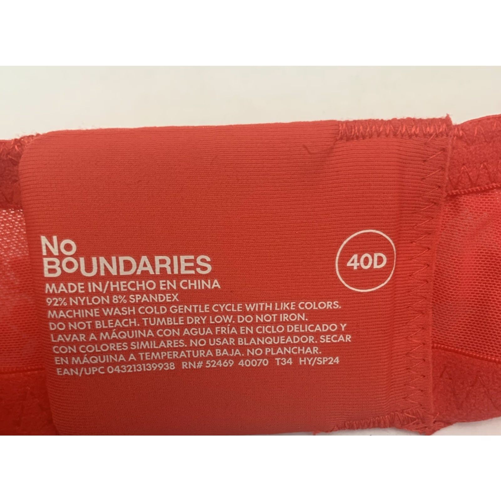 Vintage No Boundaries Bra 40D Red Floral Lace Underwire Balconette Adjustable Strap Women's Size ONE SIZE - 4 Thumbnail