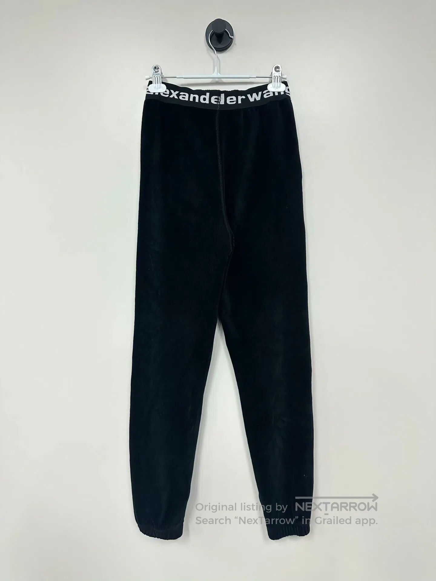 Alexander Wang Alexander Wang size S Black Letter Logo Velvet Sports Trou Size US 27 - 2 Thumbnail