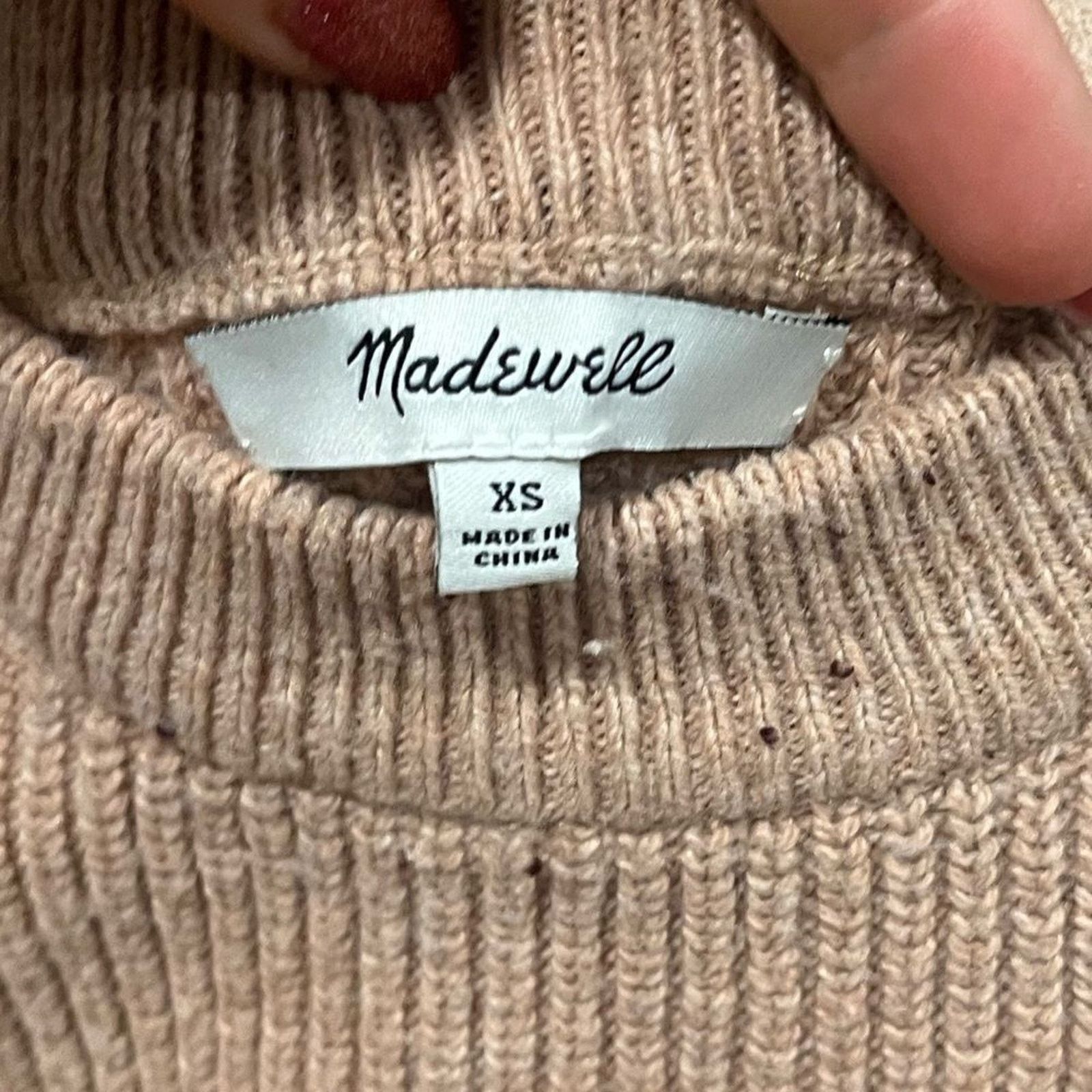 Madewell Madewell Beige Cotton Knit Sweater Crew Neck Size XS Size XS / US 0-2 / IT 36-38 - 2 Thumbnail