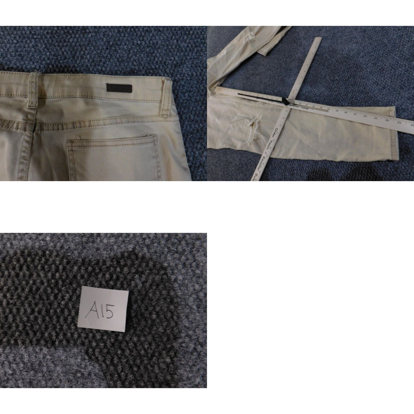 Vintage KUT from The Kloth Jeans Womens 8 Beige Skinny Distressed Zipper Pockets Pants Size 30" / US 8 / IT 44 - 9 Thumbnail
