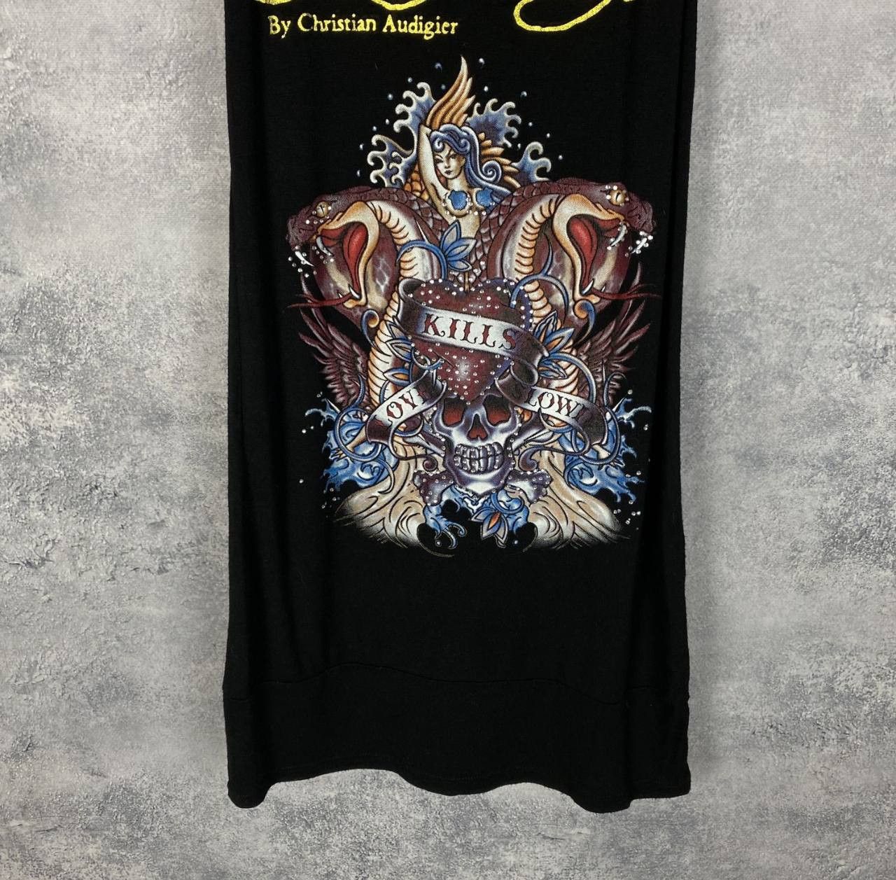 Ed Hardy Ed Hardy Christian Audigier Women's Dress Size 17 Black Size XXL / US 16-18 / IT 52-54 - 4 Thumbnail
