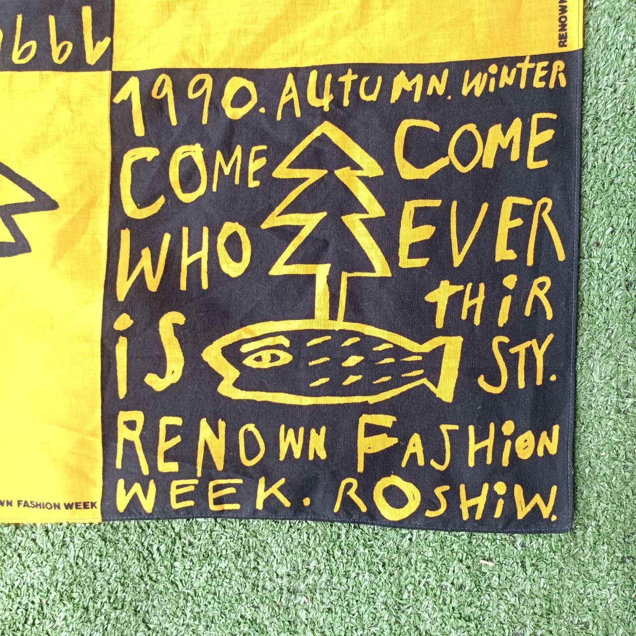 Other Vintage 1990's Roshiw Renown Fashion Week Handkerchief Size ONE SIZE - 4 Thumbnail