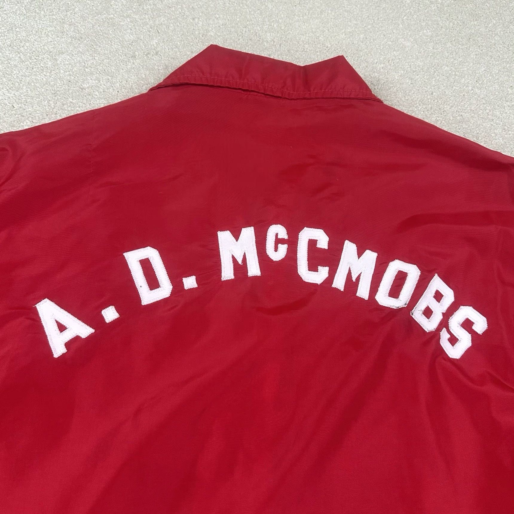 Vintage VINTAGE 60s Windbreaker Jacket Mens Large Red 1965 World Slow Pitch Double Sided Size US L / EU 52-54 / 3 - 4 Thumbnail
