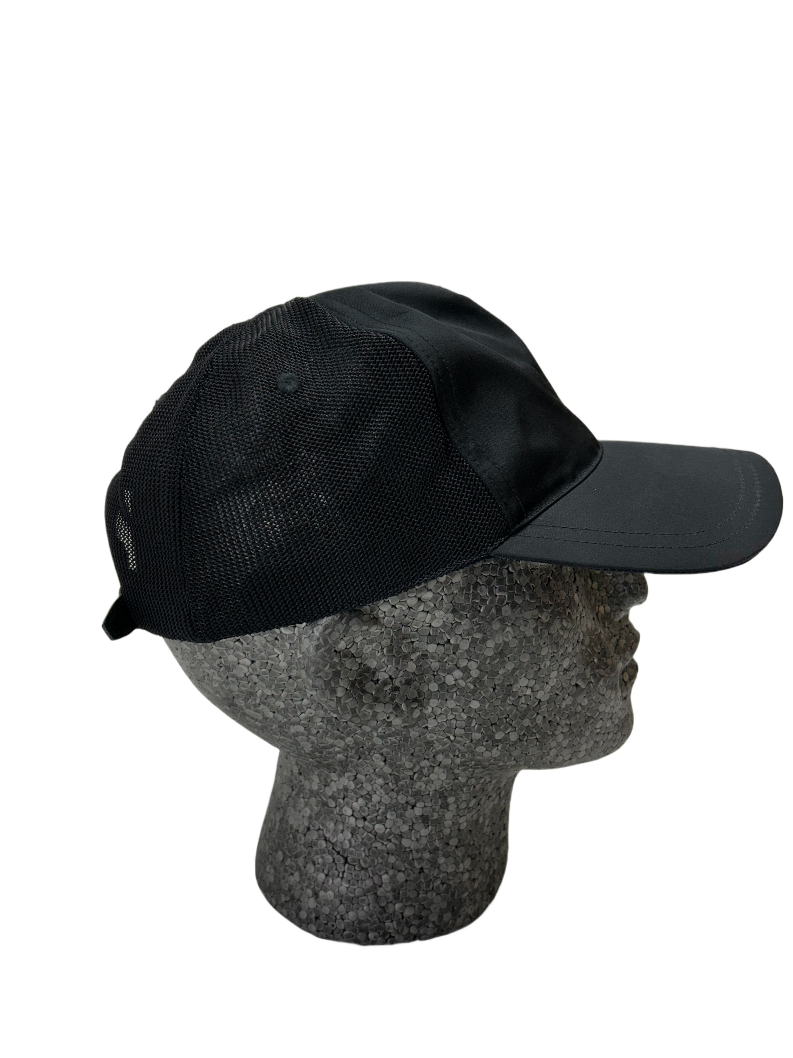 Prada Prada Linea Rossa Black Trucker Cap With Leather Strap Size 36 - 2 Thumbnail