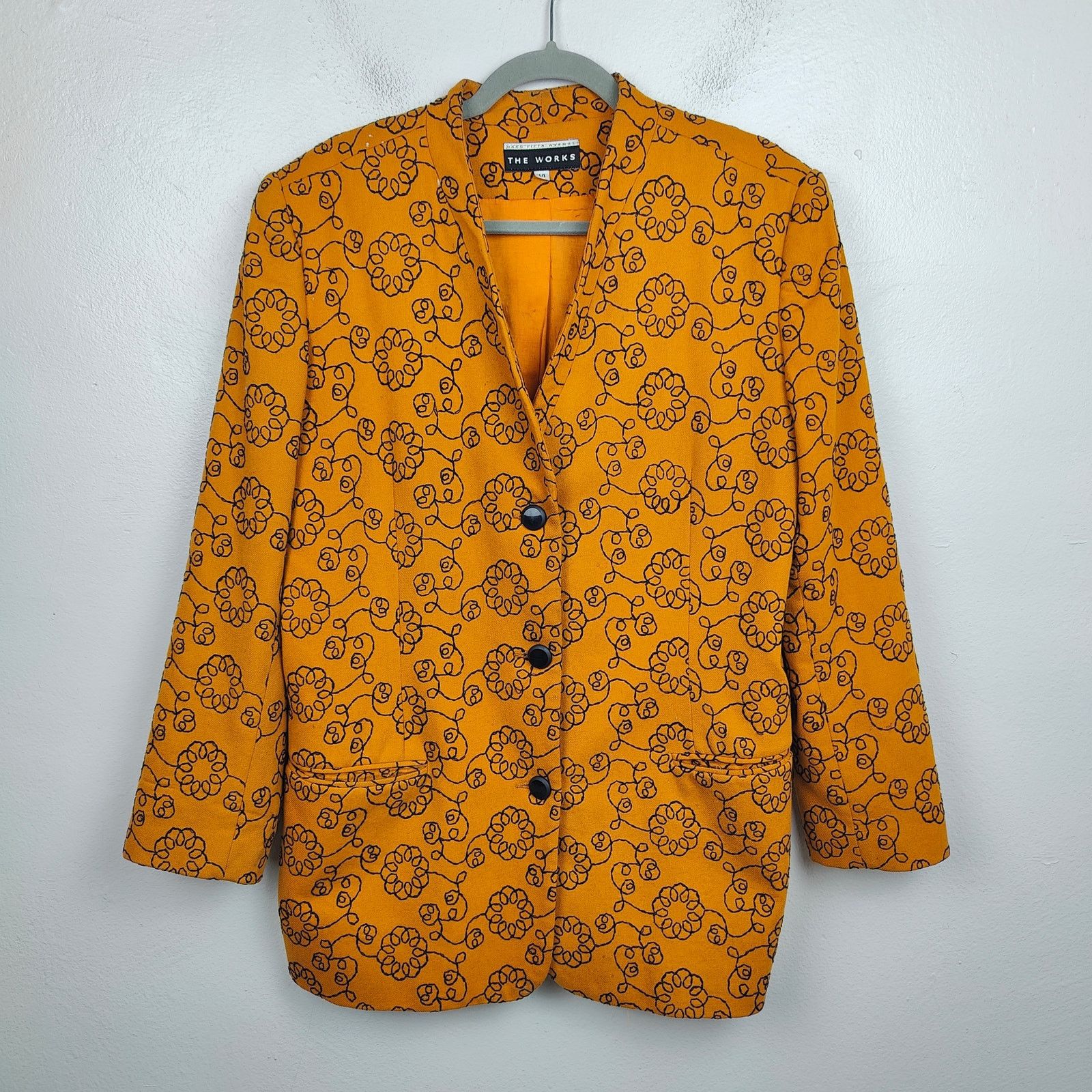 Other Vintage 90s The Works Saks Fifth Avenue Coat Womens 14 Size XL / US 12-14 / IT 48-50 - 1 Thumbnail