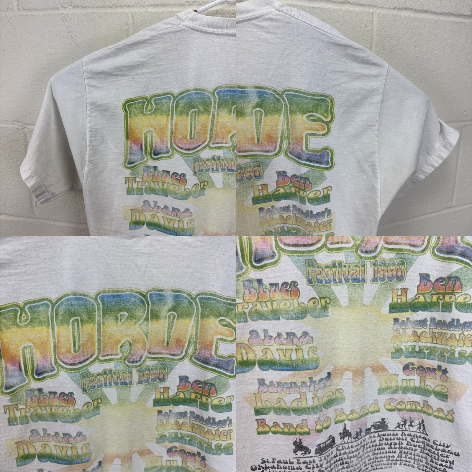 Fruit Of The Loom VINTAGE 90s Horde Festival Blues Traveler Barenaked Ladies Mule XL Band T Shirt Size US XL / EU 56 / 4 - 9 Thumbnail