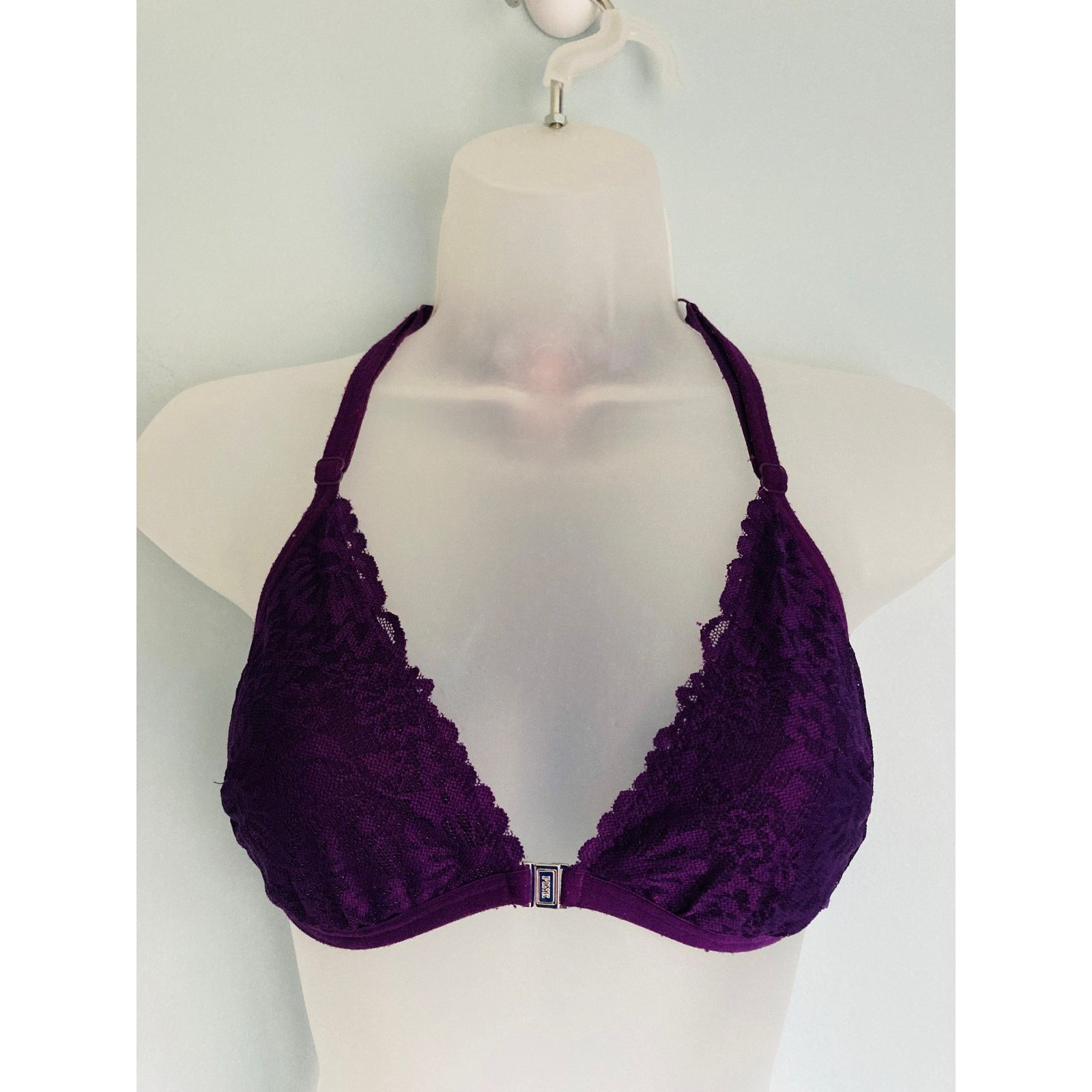 Pink Victoria's Secret PINK Bralette Medium Purple Front Closure Size ONE SIZE - 1 Thumbnail