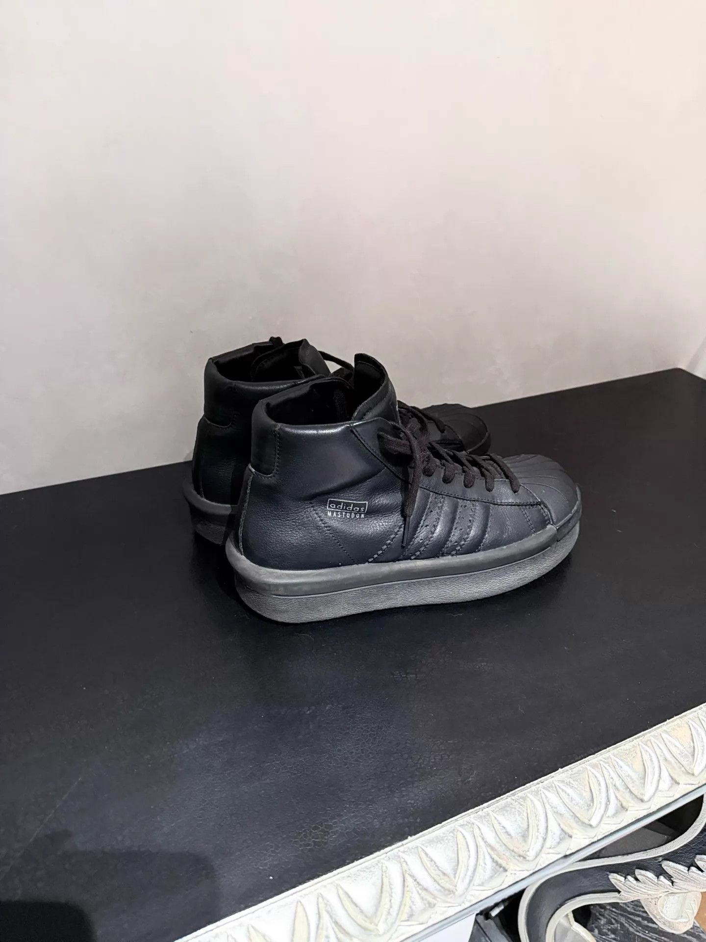 Rick Owens Rick Owens x Adidas 16FW Black HiTop Shell Toe 42.5 Size US 9.5 / EU 42-43 - 2 Thumbnail