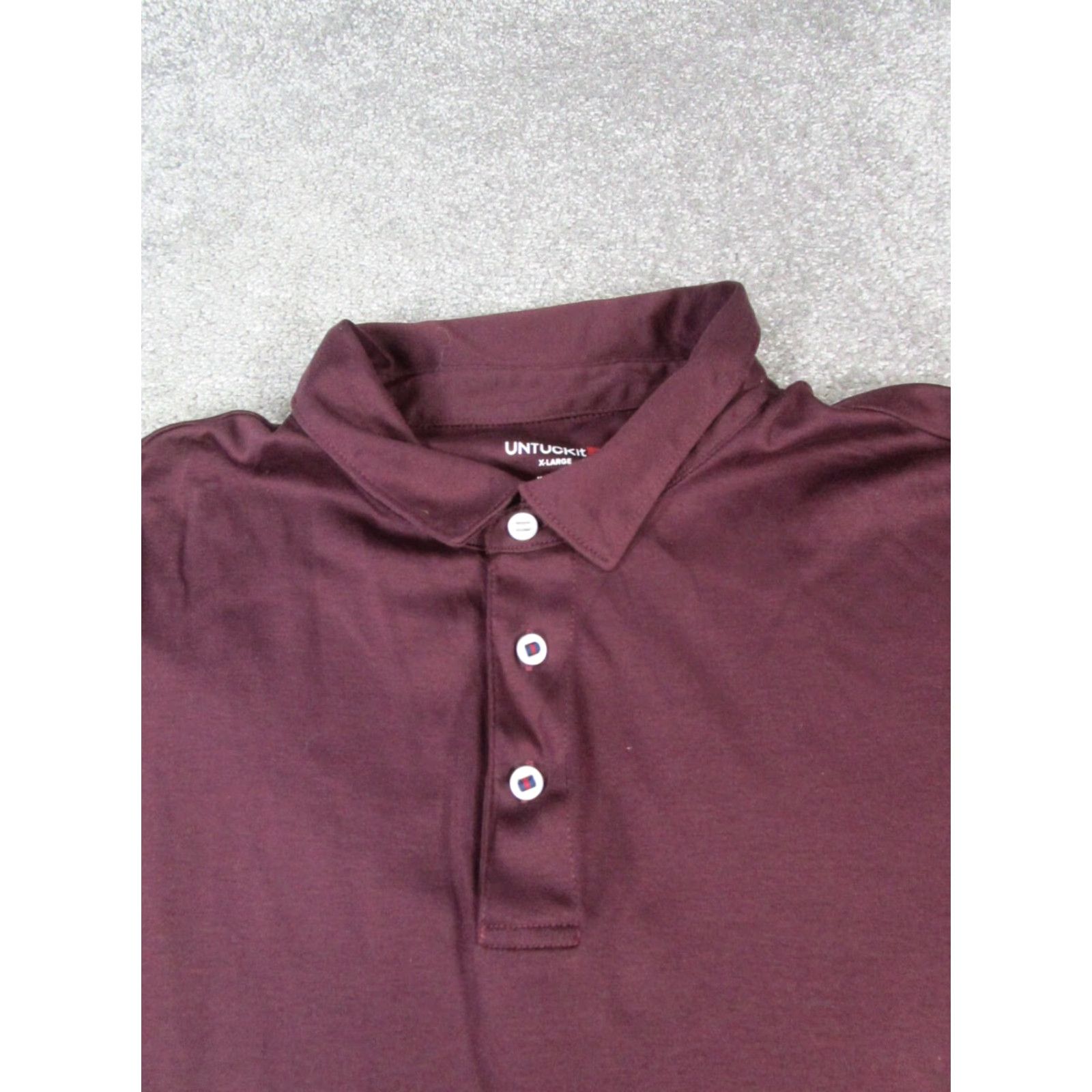 UNTUCKit UNTUCKit Polo Shirt Mens XL Burgundy Cotton Golf Shirt Size US XL / EU 56 / 4 - 2 Thumbnail