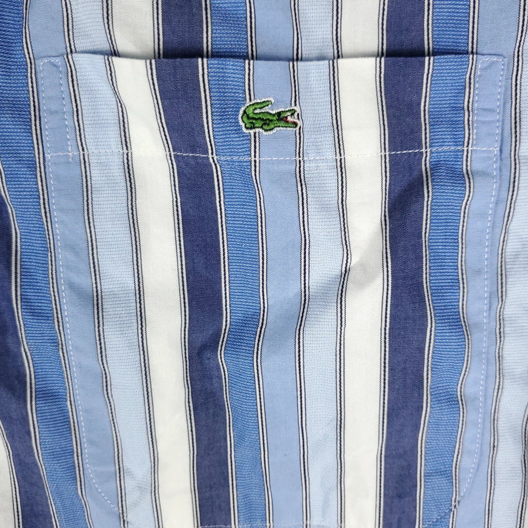Lacoste Lacoste Button-Up Shirt Mens Size 42 Blue Striped Long Sleeve Casual Modern Size US XL / EU 56 / 4 - 3 Thumbnail