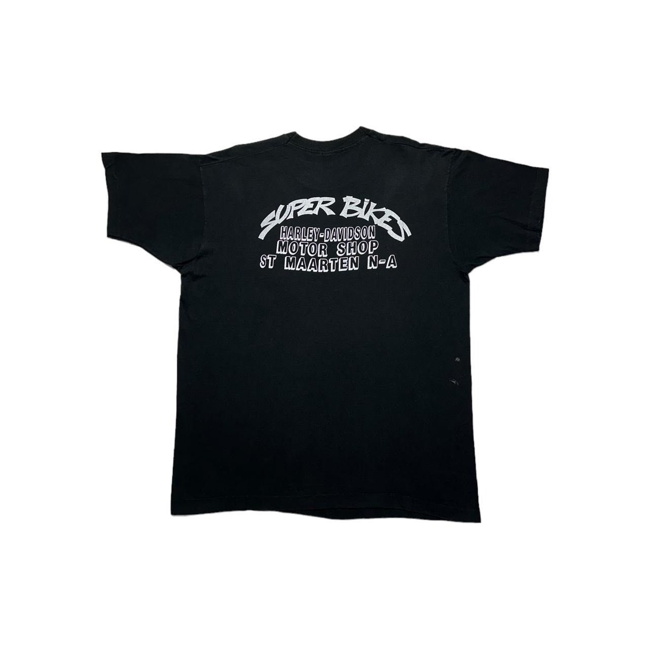 Harley Davidson × Vintage Vintage Harley Davidson Thumbs Up Super Bikes St Maarten T-S Size US XL / EU 56 / 4 - 2 Thumbnail