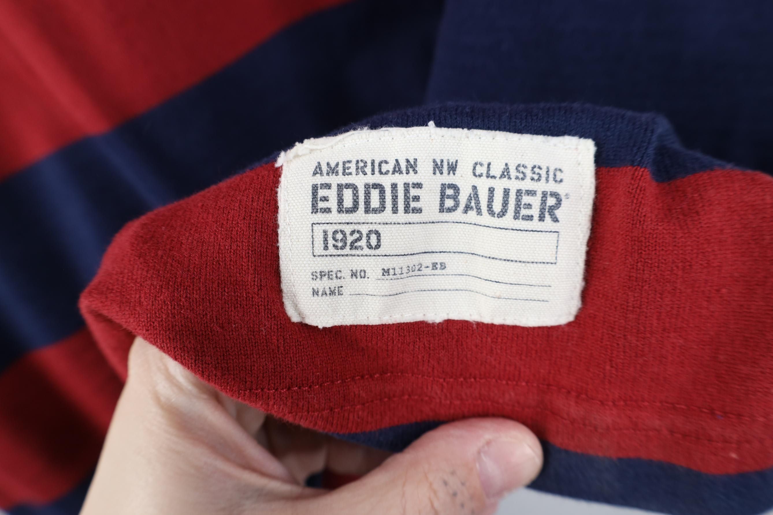 Eddie Bauer Vintage 90s Y2K Eddie Bauer Heavy Striped Rugby Polo Shirt Size US L / EU 52-54 / 3 - 4 Thumbnail