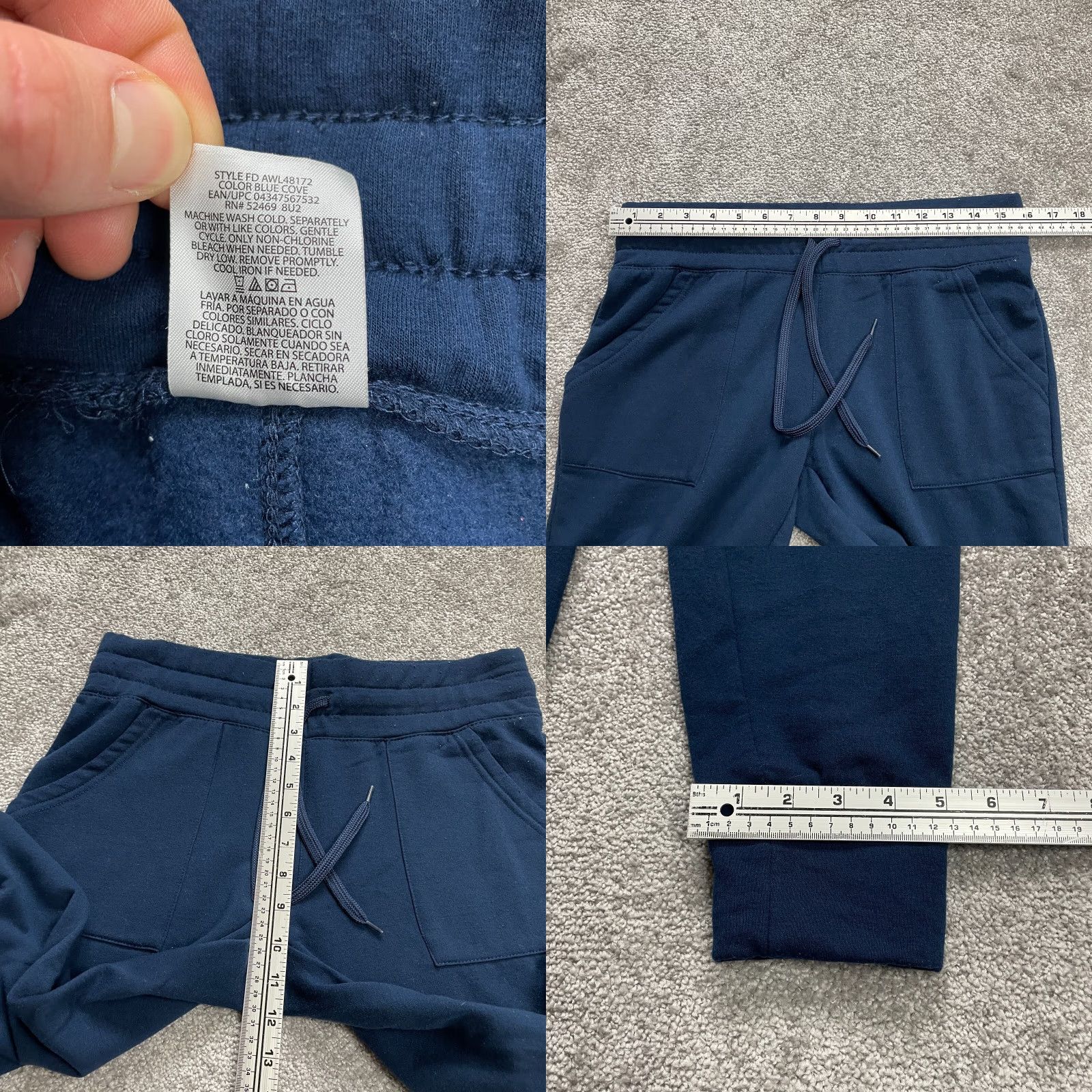 Athletic Works Athletic Works Jogger Pants Womens Small Blue Outdoor Fleece Drawstring 32x28.5 Size 28" / US 6 / IT 42 - 8 Thumbnail