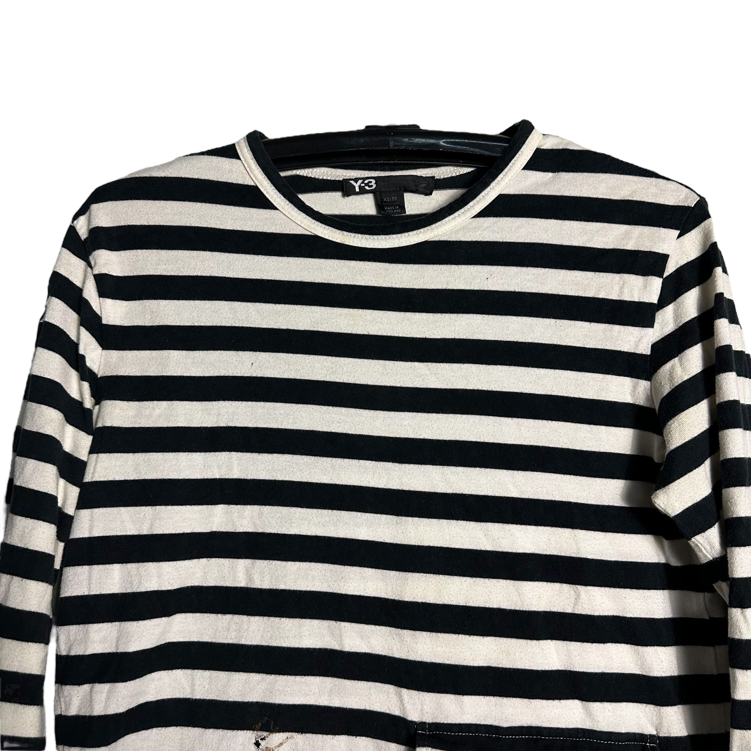 Adidas × Y's 🔥RARE🔥Yohji Yamamoto Adidas Y3 Stripes L/Sleeve T-shirt Size XS / US 0-2 / IT 36-38 - 2 Thumbnail