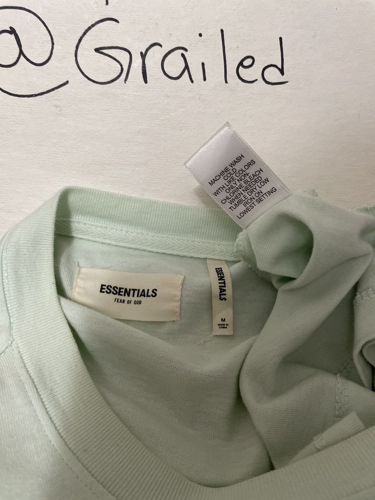 Fear of God 🔥Fear of God Essentials FW18 Boxy Long Sleeve Tee MINT SZ M Size US M / EU 48-50 / 2 - 7 Thumbnail