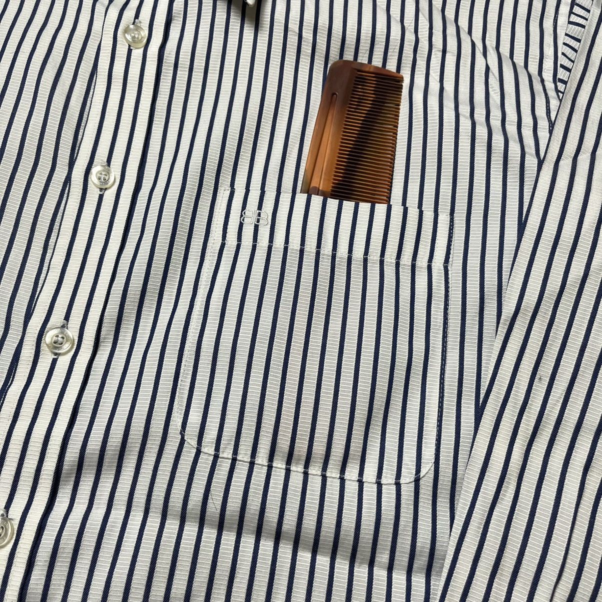 Balenciaga Vintage Balenciaga Paris striped Button Up Shirt Size US L / EU 52-54 / 3 - 6 Thumbnail