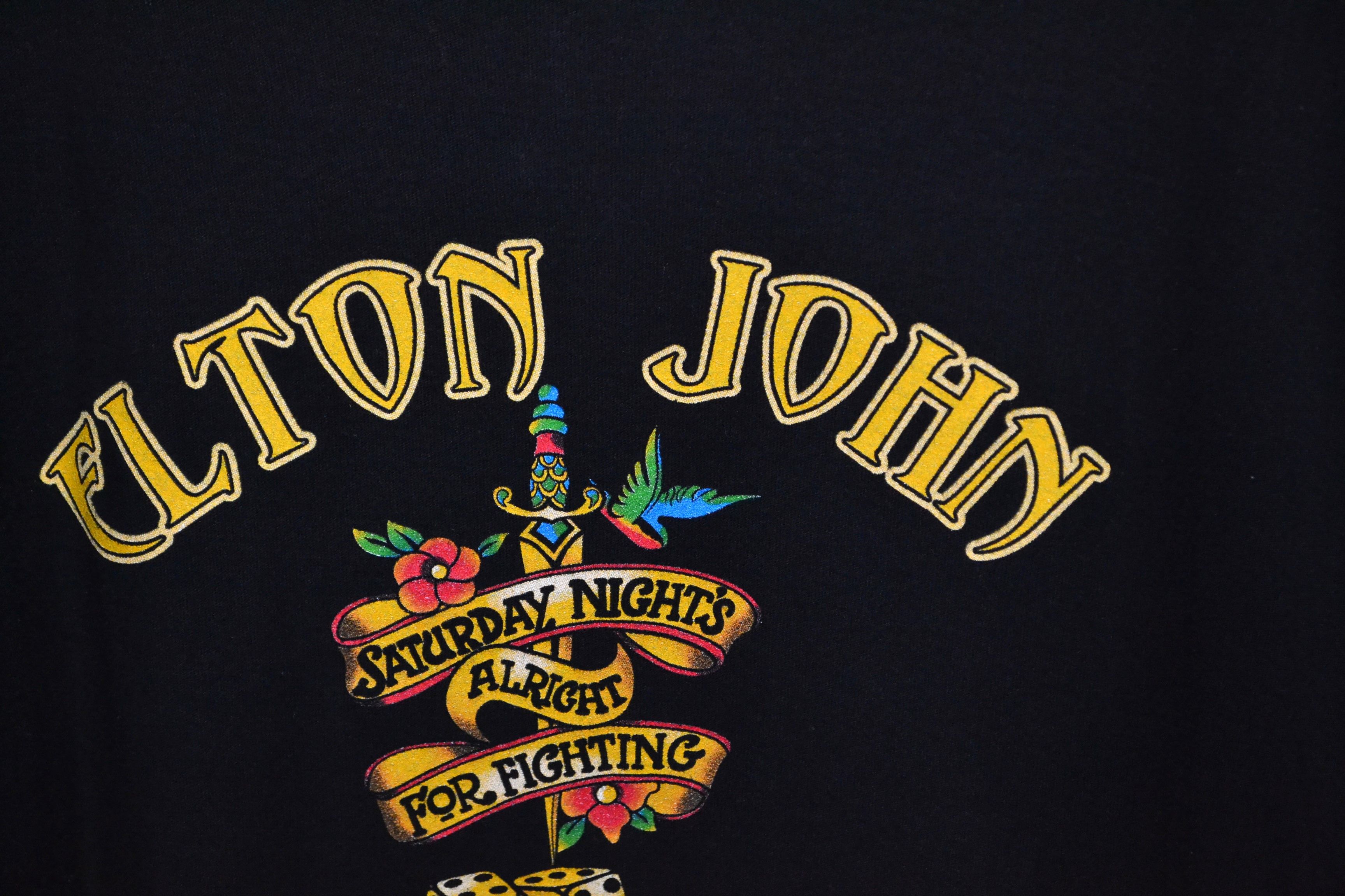 Band Tees Elton John Las Vegas Saturdays Alright For Fighting USA Made Size US L / EU 52-54 / 3 - 3 Thumbnail