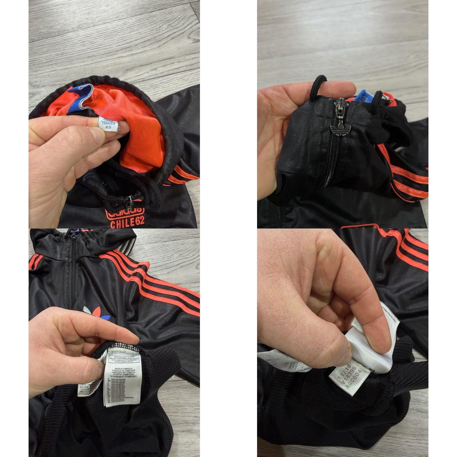 Adidas Adidas Chile 62 Hooded Big Trefoil FIrebird Track Jacket Black Mens XS Jacket Track Zip XS Black Mens Size US XS / EU 42 / 0 - 9 Thumbnail