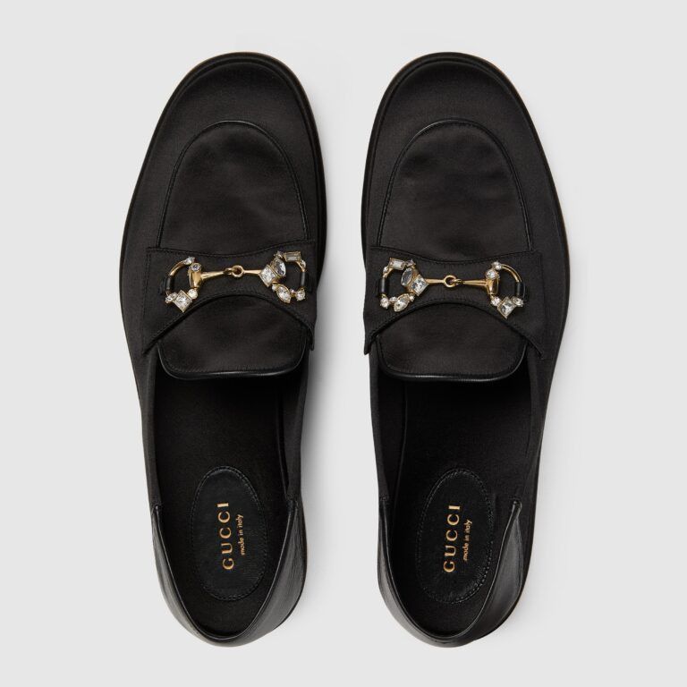 Gucci o1s1wg110125 Horsebit Loafers With Crystals in Black Size US 8 / IT 38 - 5 Thumbnail