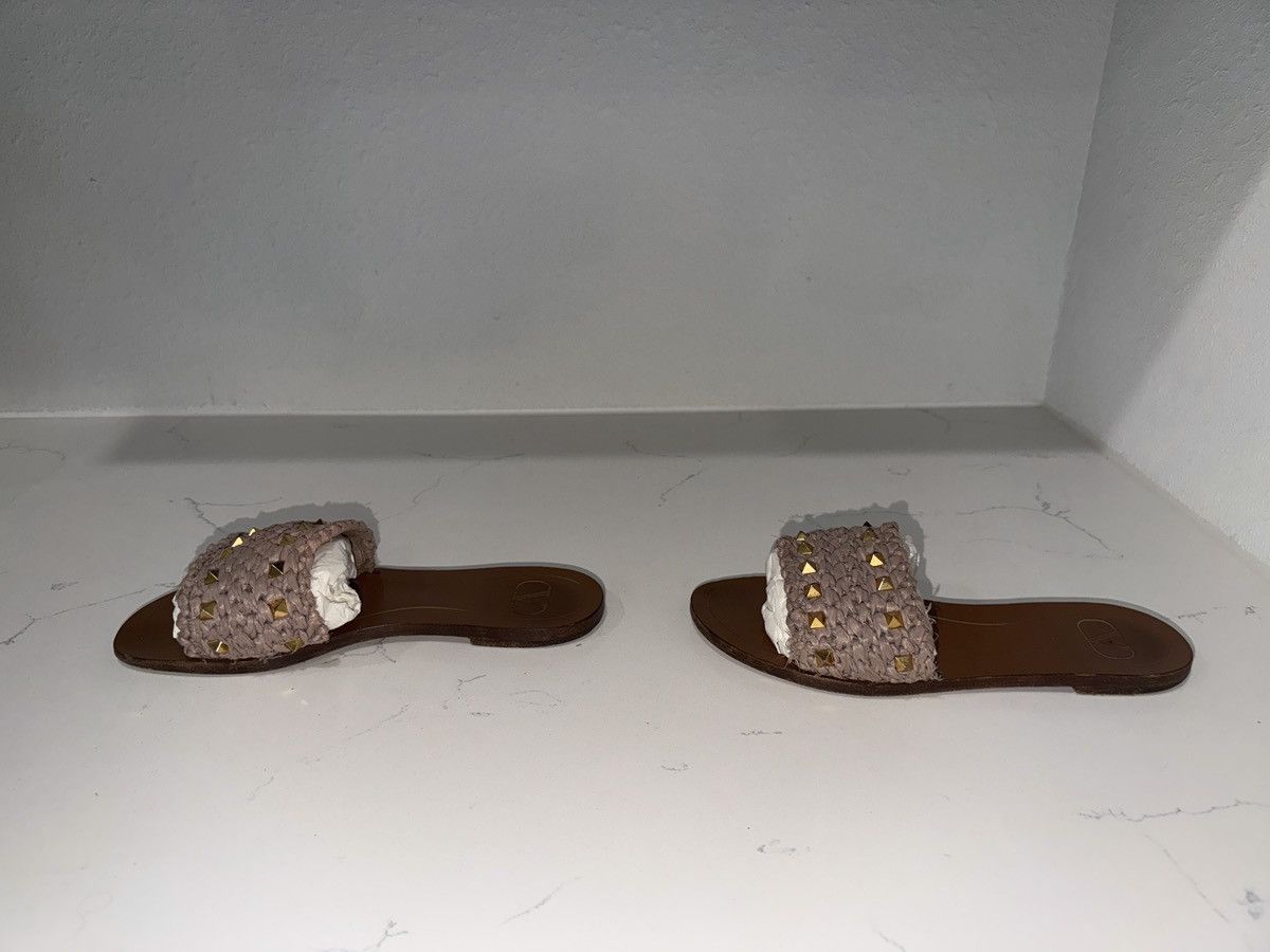 Valentino VALENTINO ROCKSTUD ACCENTS STRAW FLATS Size US 7 / IT 37 - 4 Thumbnail