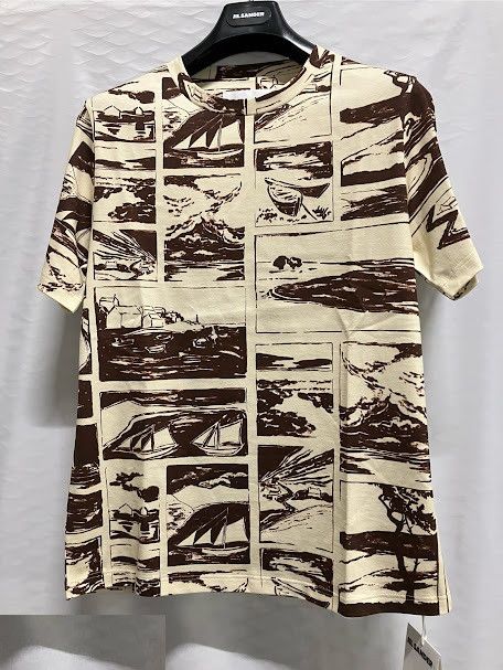 Jil Sander o1loc1c1124 T- Shirt in White Brown Size M / US 6-8 / IT 42-44 - 1 Preview