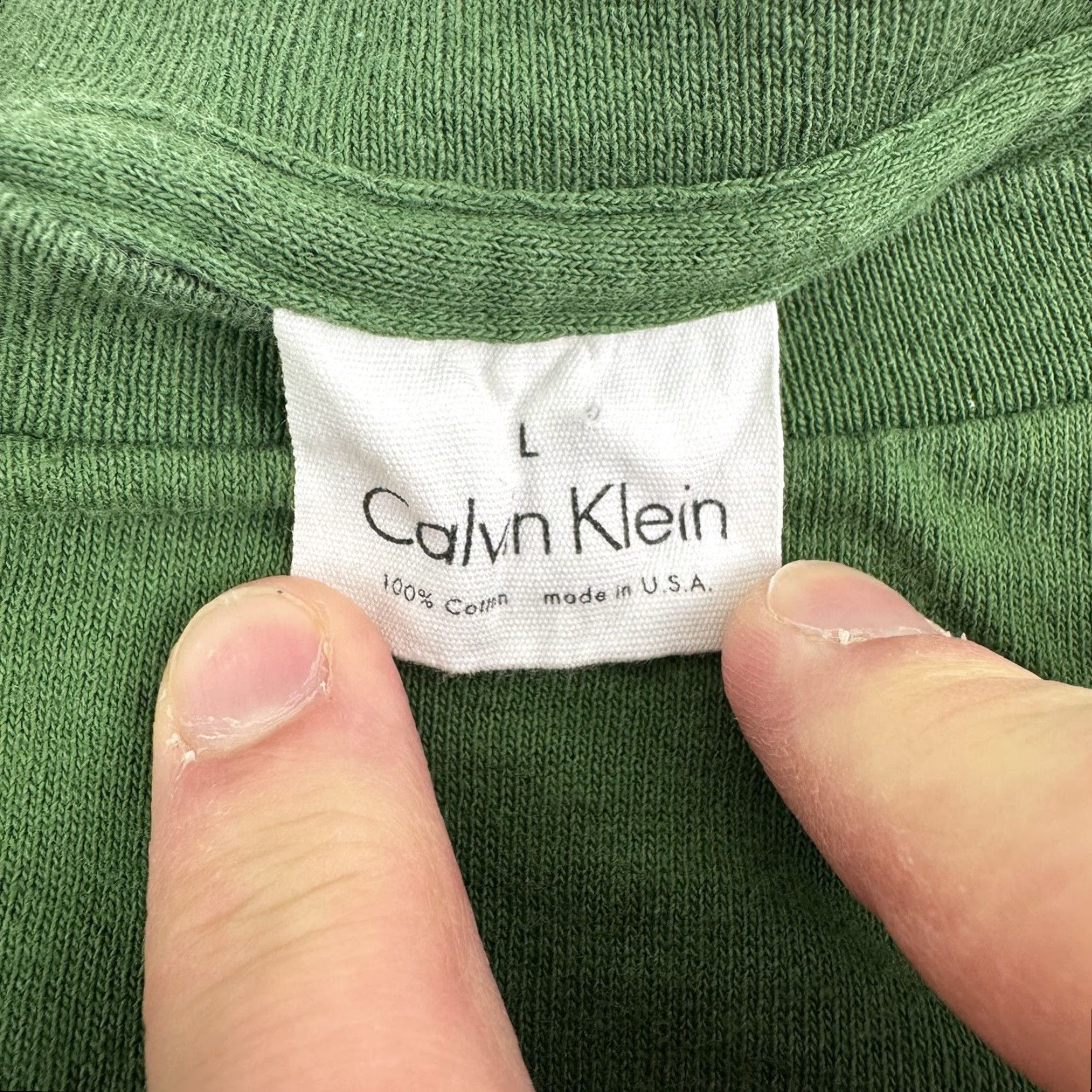 Calvin Klein Calvin Klein T-Shirt Adult Large Green Designer Graphic Tee Made in USA Mens Size US L / EU 52-54 / 3 - 4 Thumbnail