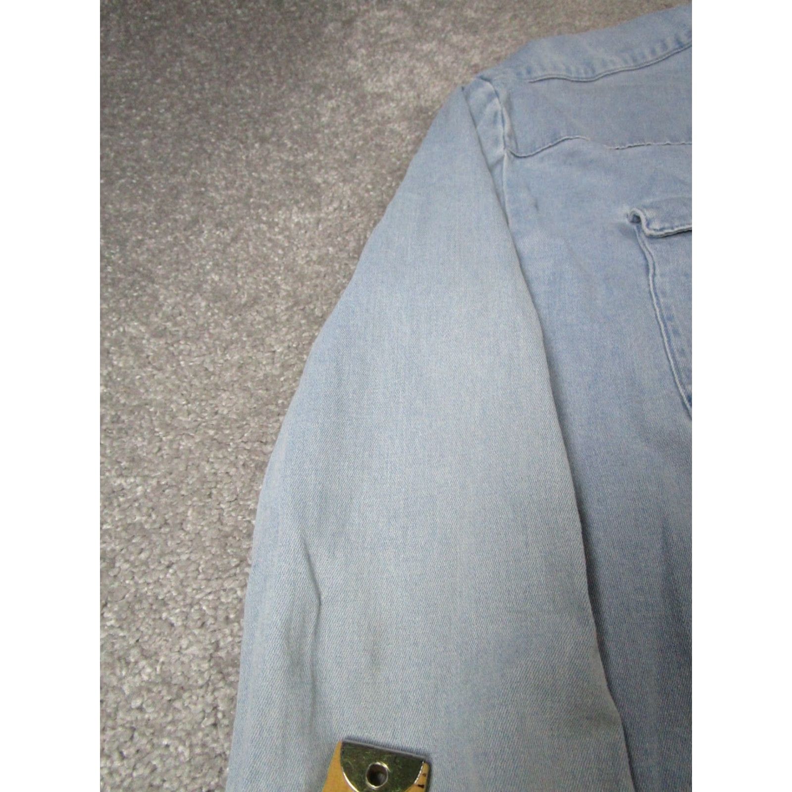 Vintage COLLUSION Shirt Mens S Cotton Denim Button Up Collared Long Sleeve Pockets Blue Vintage: No (adjusted within constraints) Size US S / EU 44-46 / 1 - 6 Thumbnail