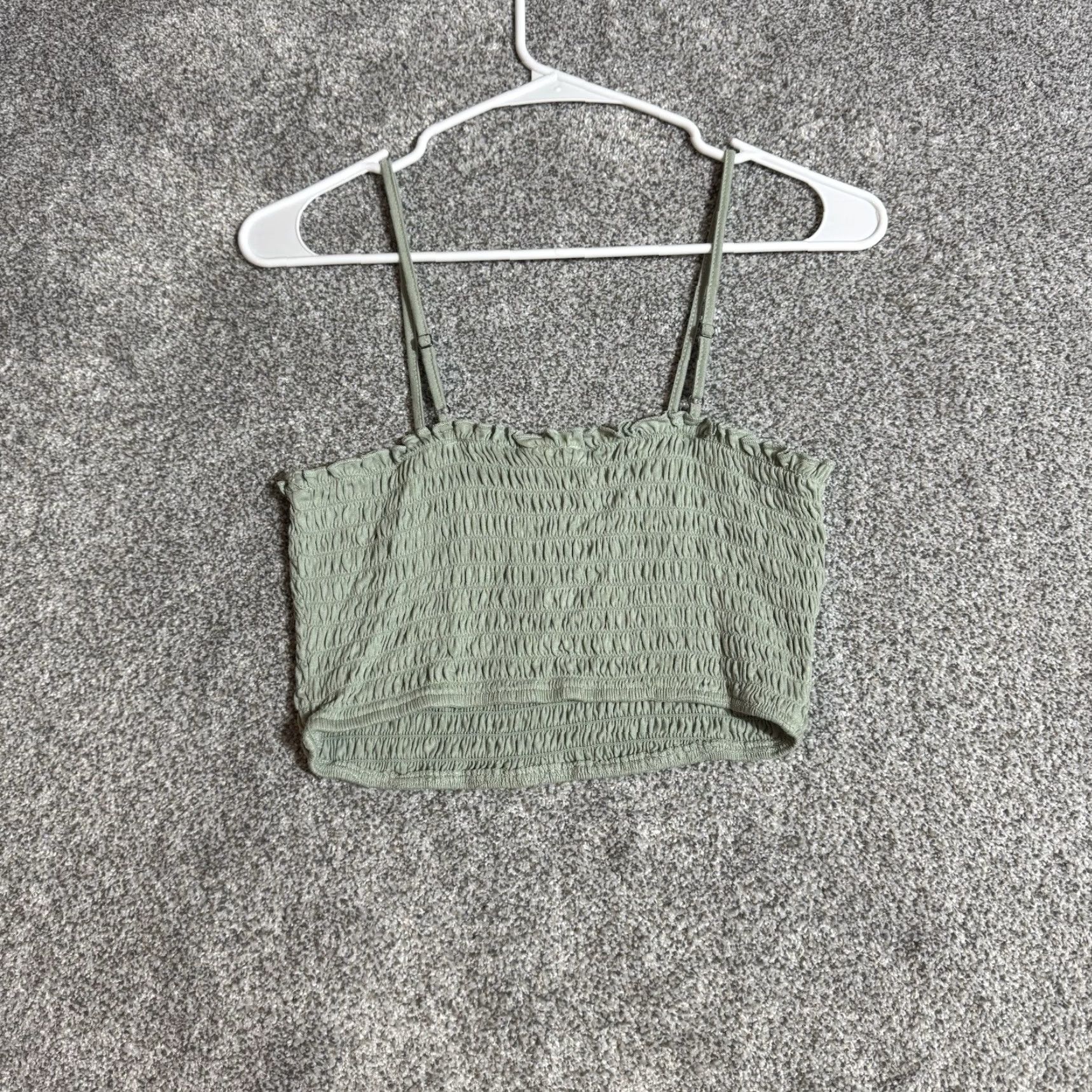 Vintage Sky and Sparrow Smocked Cropped Top Women M Green Tank Bohemian Fairy Coquette Y2K Inspired Size M / US 6-8 / IT 42-44 - 5 Thumbnail