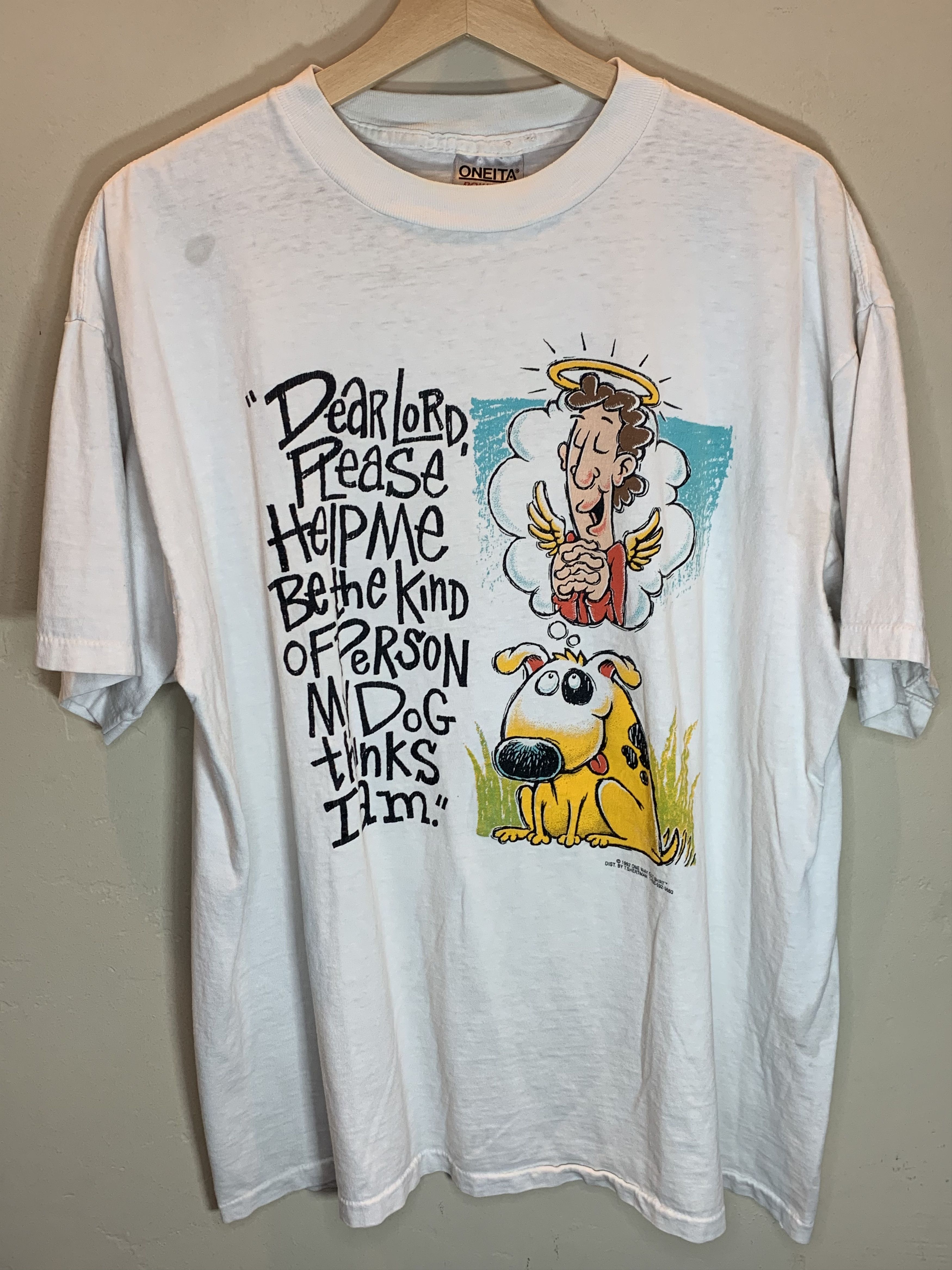 Vintage RARE* Vintage Dear Lord Jesus Dog Christ Single Stitch Shirt Size US XL / EU 56 / 4 - 1 Thumbnail
