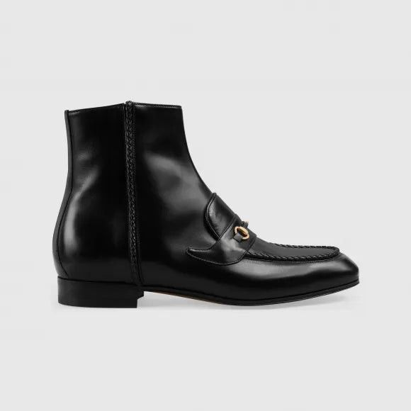 Gucci Horsebit Leather Ankle Boots SIZE 10.5