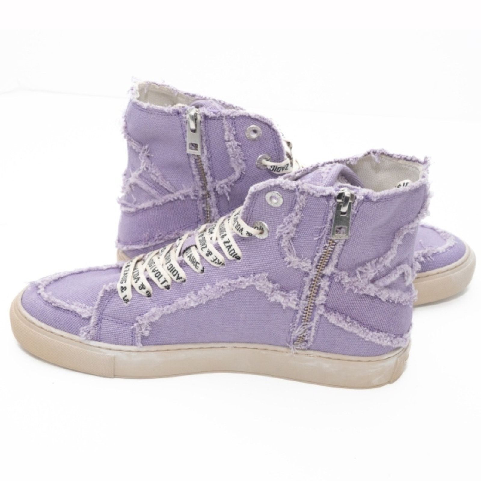 Zadig & Voltaire Zadig Voltaire. High Flash Canvas Shoes In Purple. Size US 10 / IT 40 - 15 Thumbnail