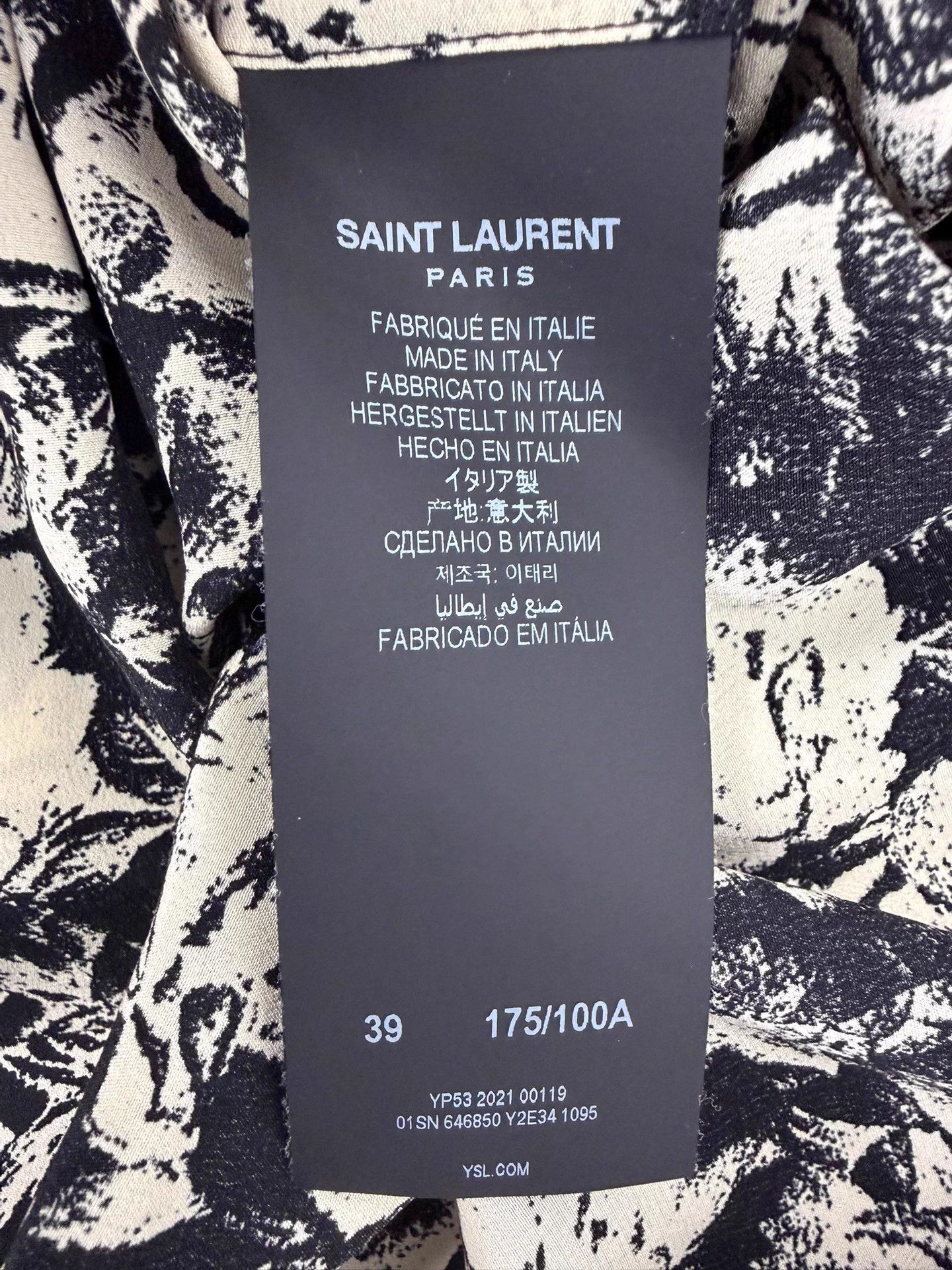 Saint Laurent Paris SLP 22ss Black Base Ivory Ombre Rose Shirt 39 Size US XXS / EU 40 - 5 Thumbnail