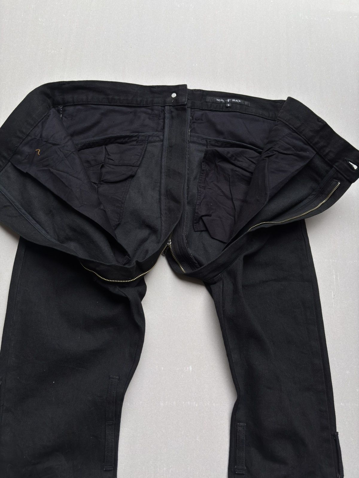 Japanese Brand NO ID drop croth split flare jeans Size US 28 / EU 44 - 3 Thumbnail