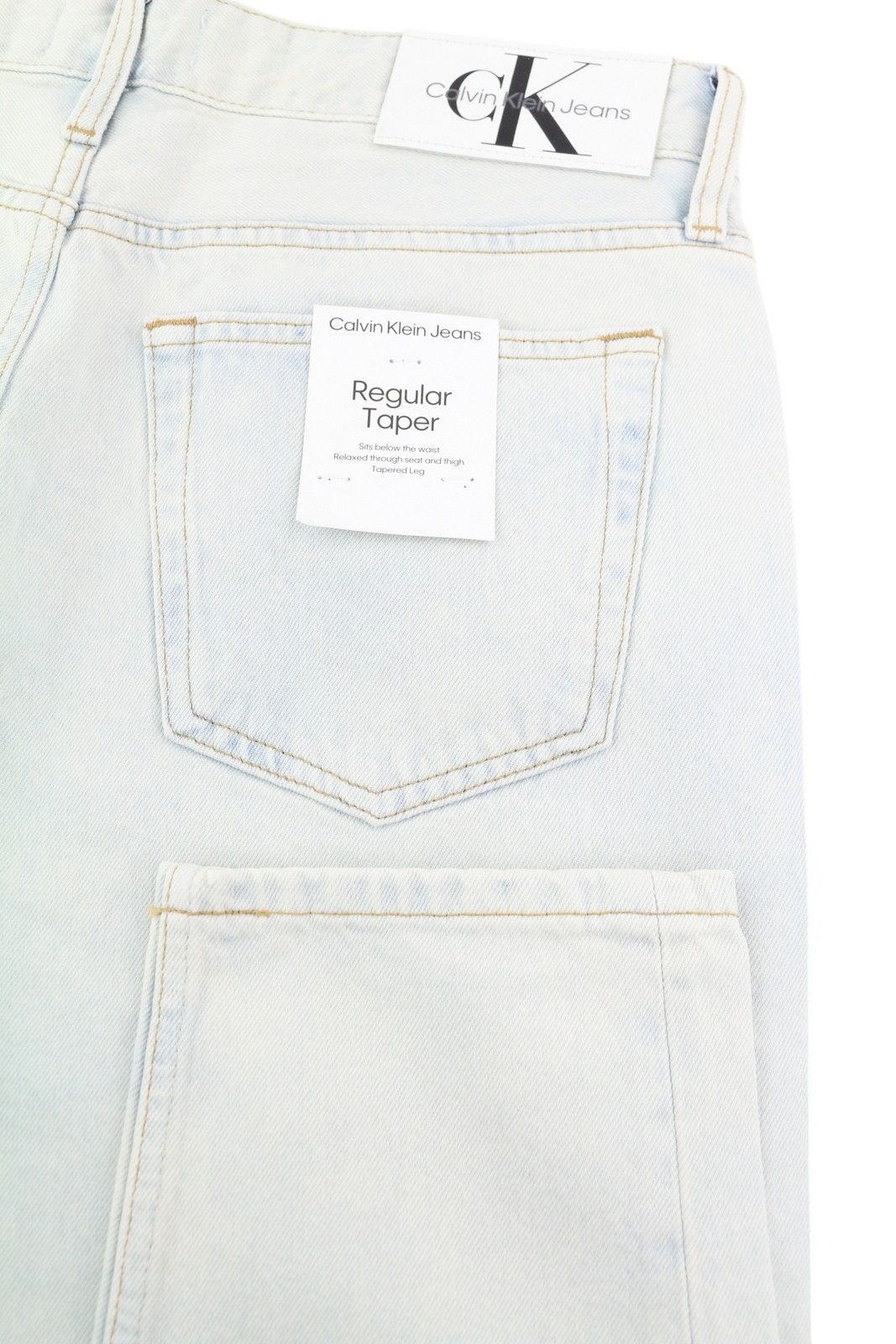 Calvin Klein REGULAR TAPER W33/L30 Light Blue Washed Zip Fly Denim 85325 Size US 33 - 5 Thumbnail