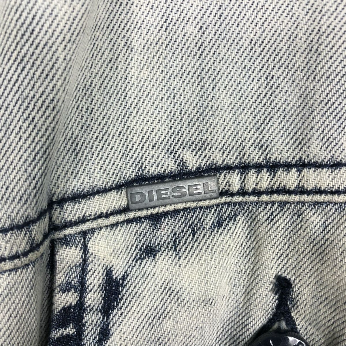 Diesel 🔥VINTAGE DENIM BIKER JACKET DIESEL ACID WASH DESIGN Size US M / EU 48-50 / 2 - 21 Thumbnail