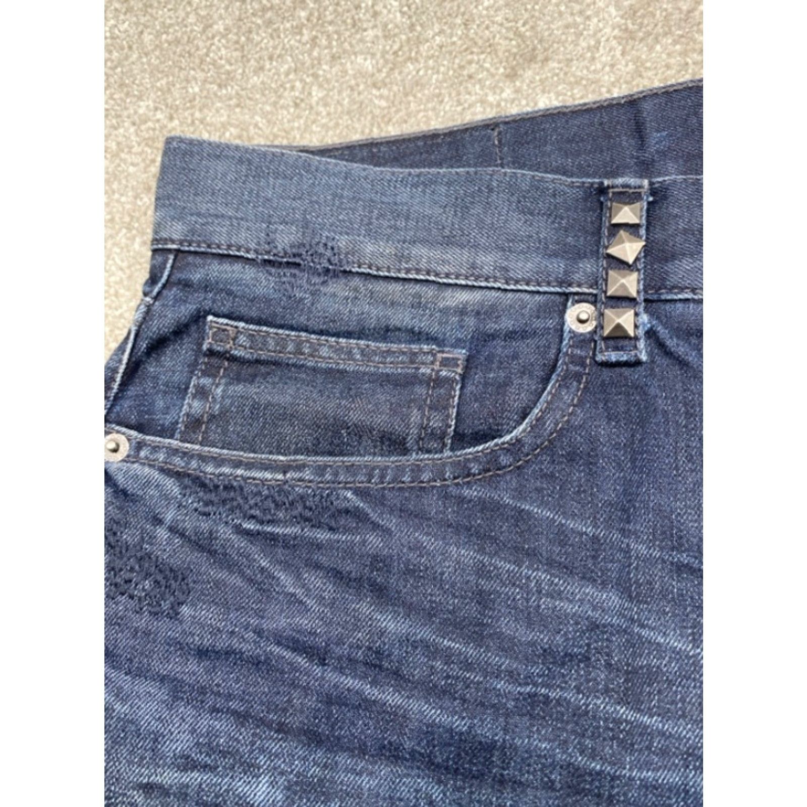 Denime VINTAGE Authentic Icon Jeans Mens 36x30 Blue Denim Studded Straight Leg 5577 Size US 36 / EU 52 - 7 Thumbnail