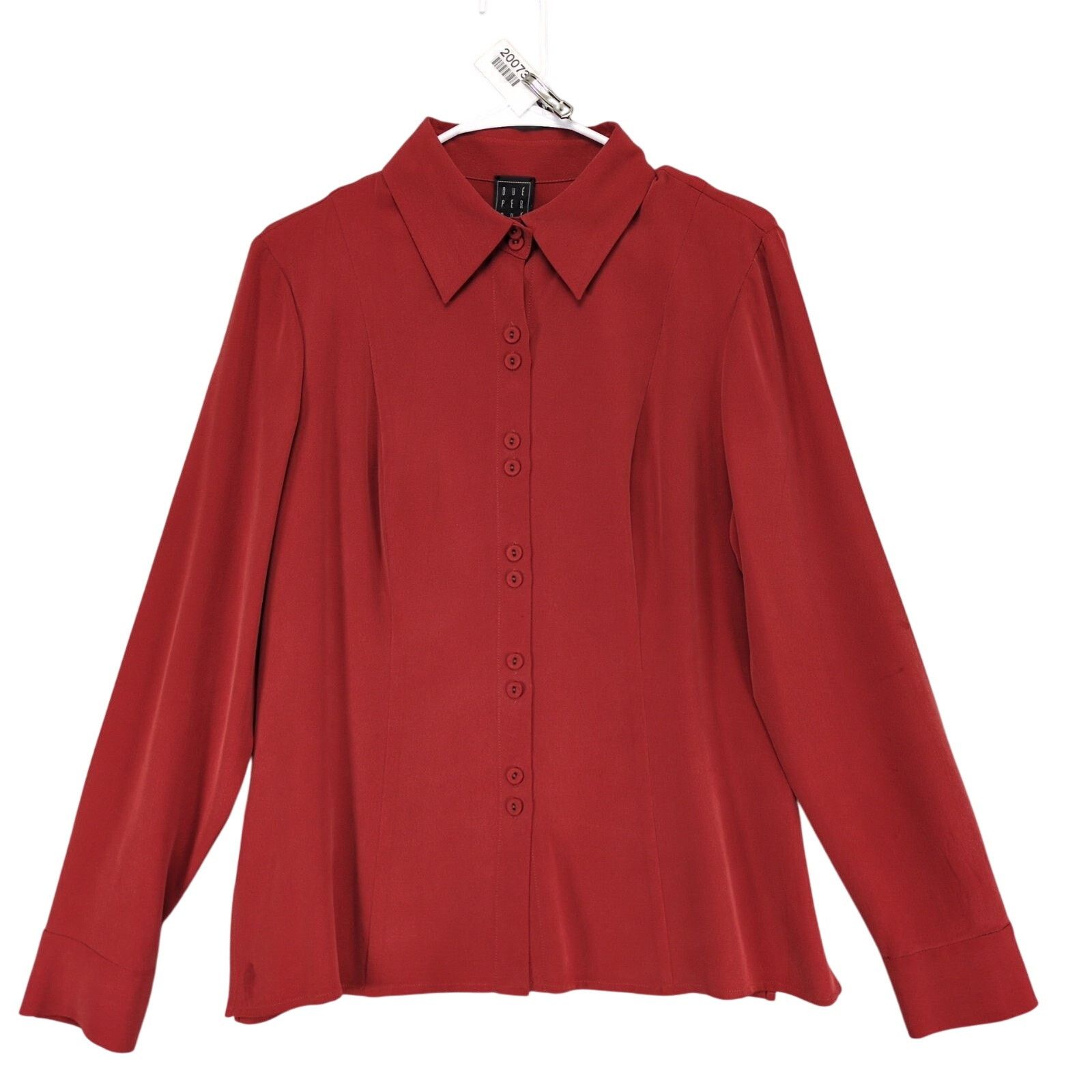 Other Due Per Due Women's 10 Button Up 100% Silk Blouse Size L / US 10 / IT 46 - 1 Thumbnail