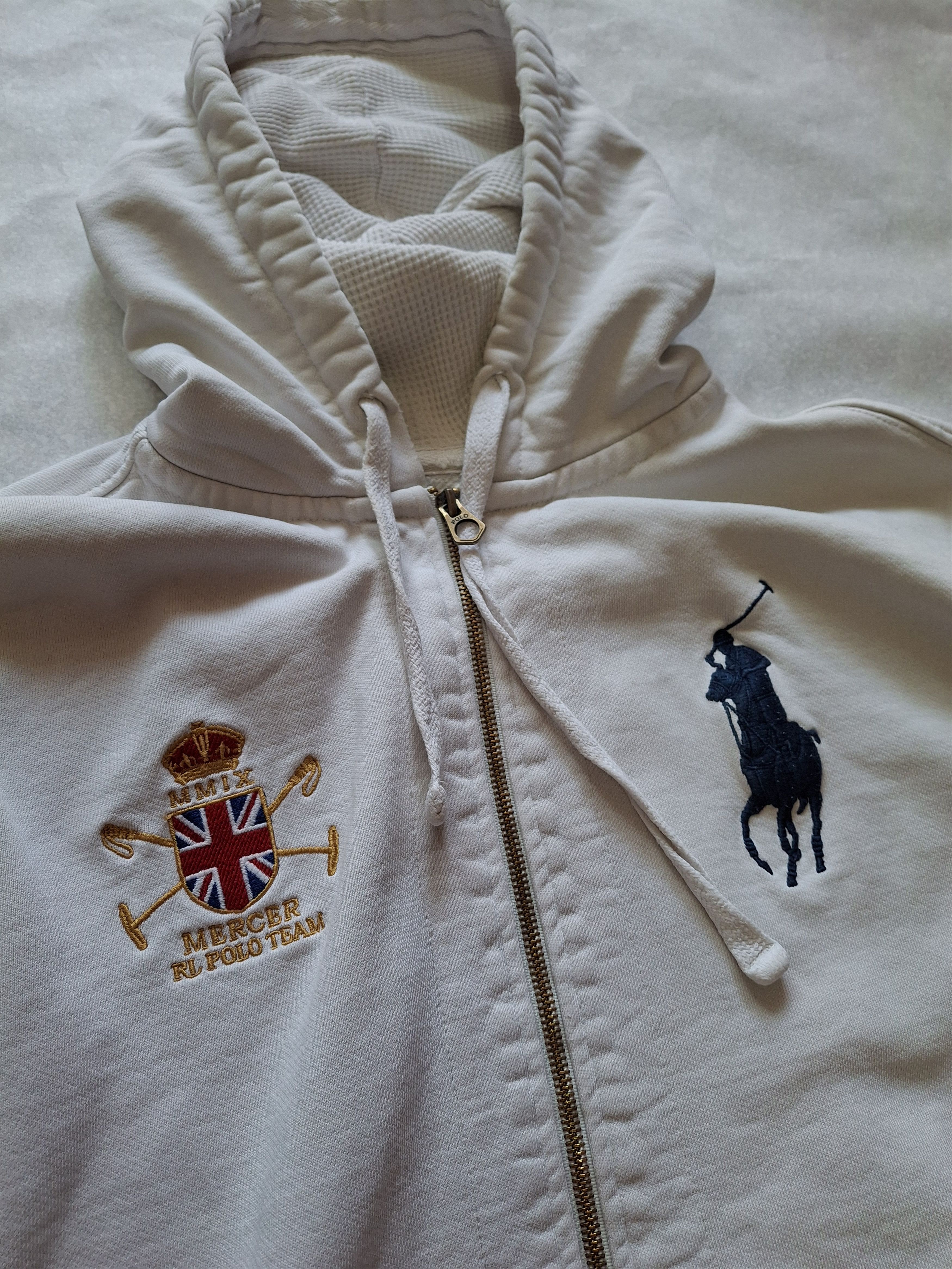 Polo Ralph Lauren × Vintage Polo Ralph Lauren Vintage White Zip Hoodie Size (L) Size US L / EU 52-54 / 3 - 2 Thumbnail