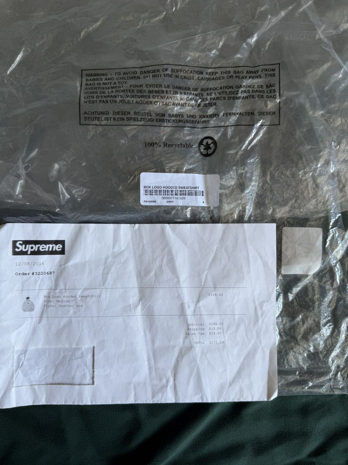 Supreme Supreme Box Logo Hoodie (FW16) Heather Grey Sz M *WORN 1X* Size US M / EU 48-50 / 2 - 16 Thumbnail