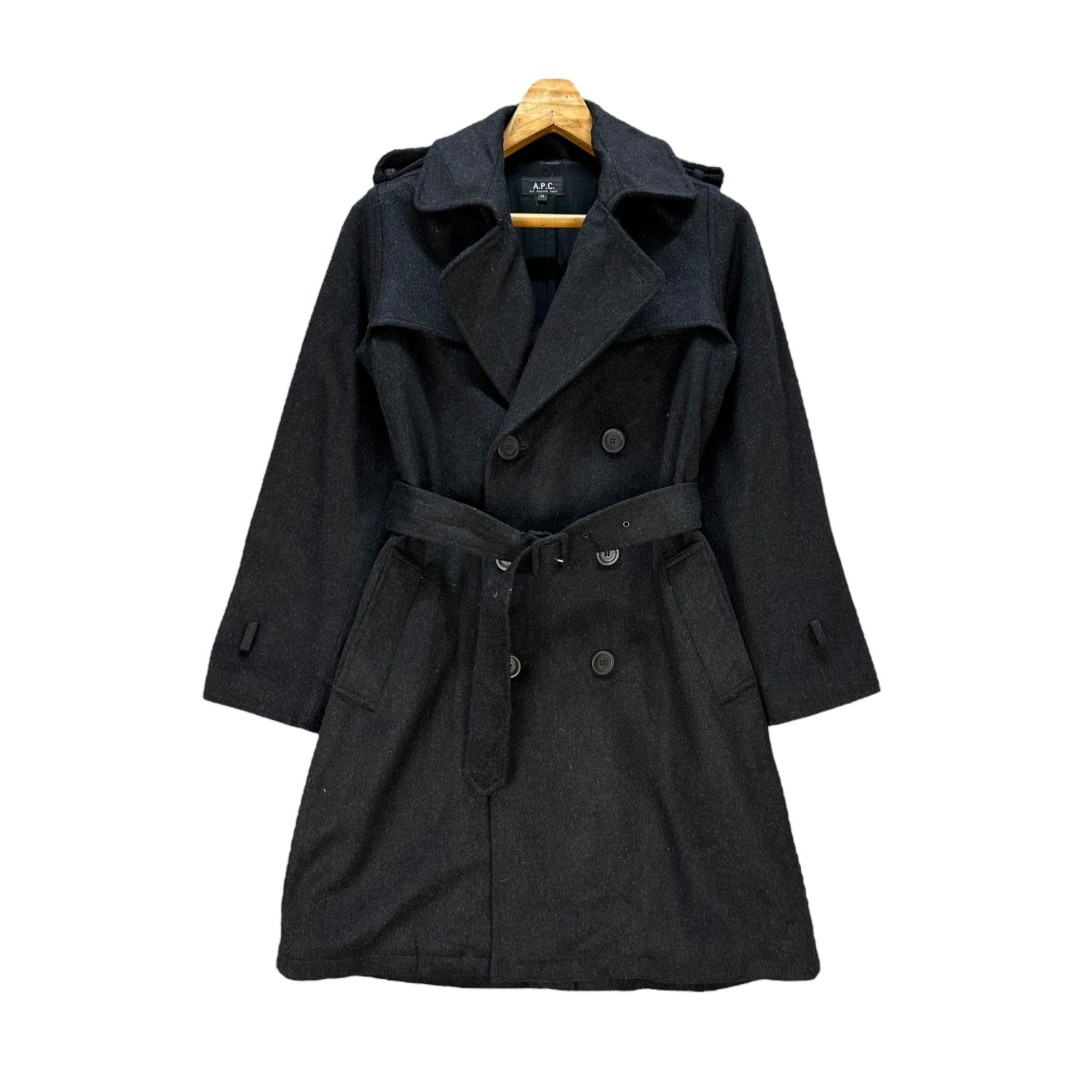 A.P.C. A.P.C. Wool Blend Double Breasted Trench Coat #A80-1925 Size XS / US 0-2 / IT 36-38 - 1 Thumbnail