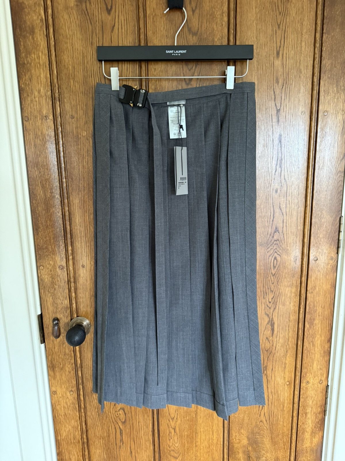 Dior $3.9k FW23 Dior buckle belt kilt skirt Kim Jones grey grail Size ONE SIZE - 11 Thumbnail