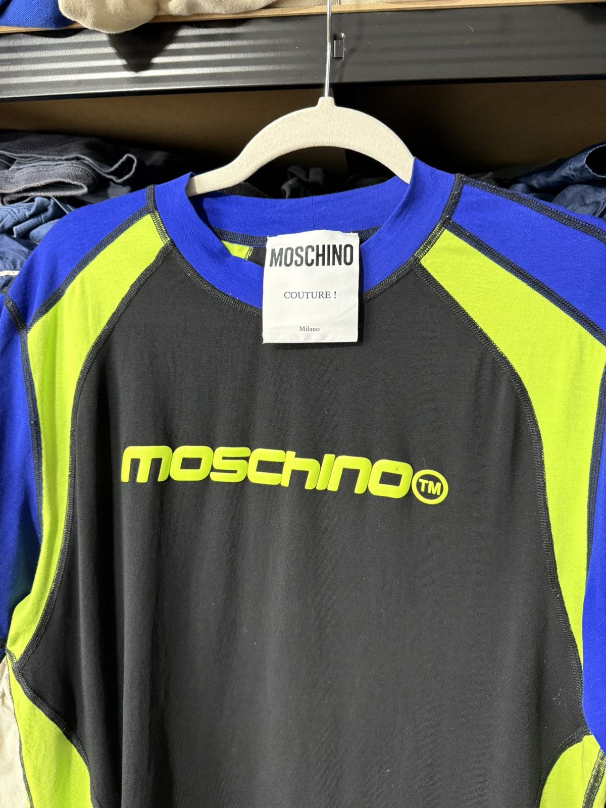 Moschino Moschino Couture Multicolor Colour-Block Logo T-Shirt Size US L / EU 52-54 / 3 - 5 Thumbnail