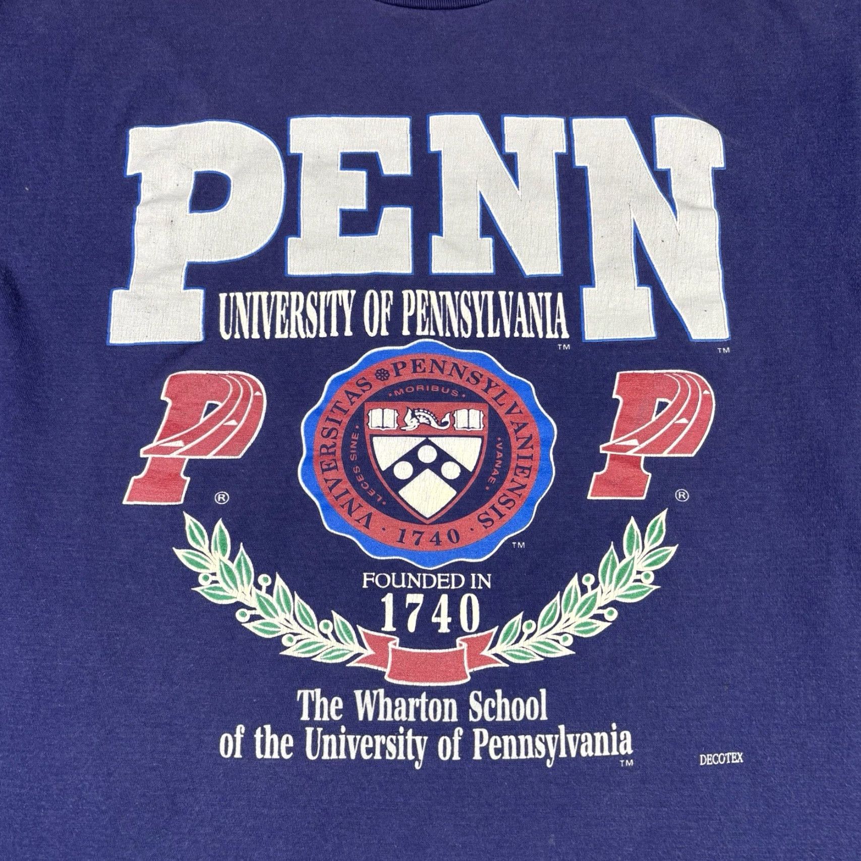 Penn VINTAGE Penn University Of Penn T Shirt Logo Spellout Navy Blue XL College Men Crew Neck Short Sleeve Graphic Print Size US XL / EU 56 / 4 - 3 Thumbnail