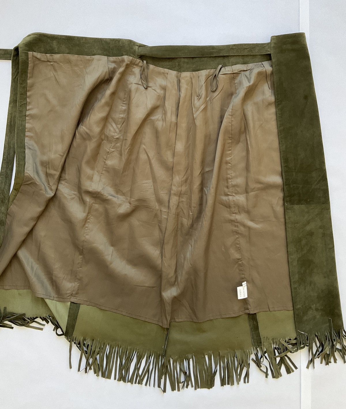 Vintage Suede wrap skirt with bangs Size 26" / US 2 / IT 38 - 8 Thumbnail