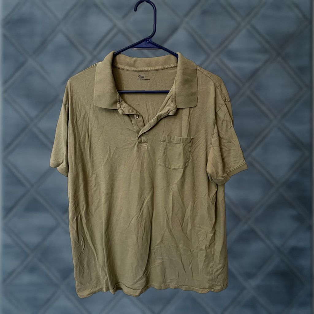 Gap GAP Stretch Polo Shirt Mens Large Beige Short Sleeve Retro Size US L / EU 52-54 / 3 - 1 Thumbnail