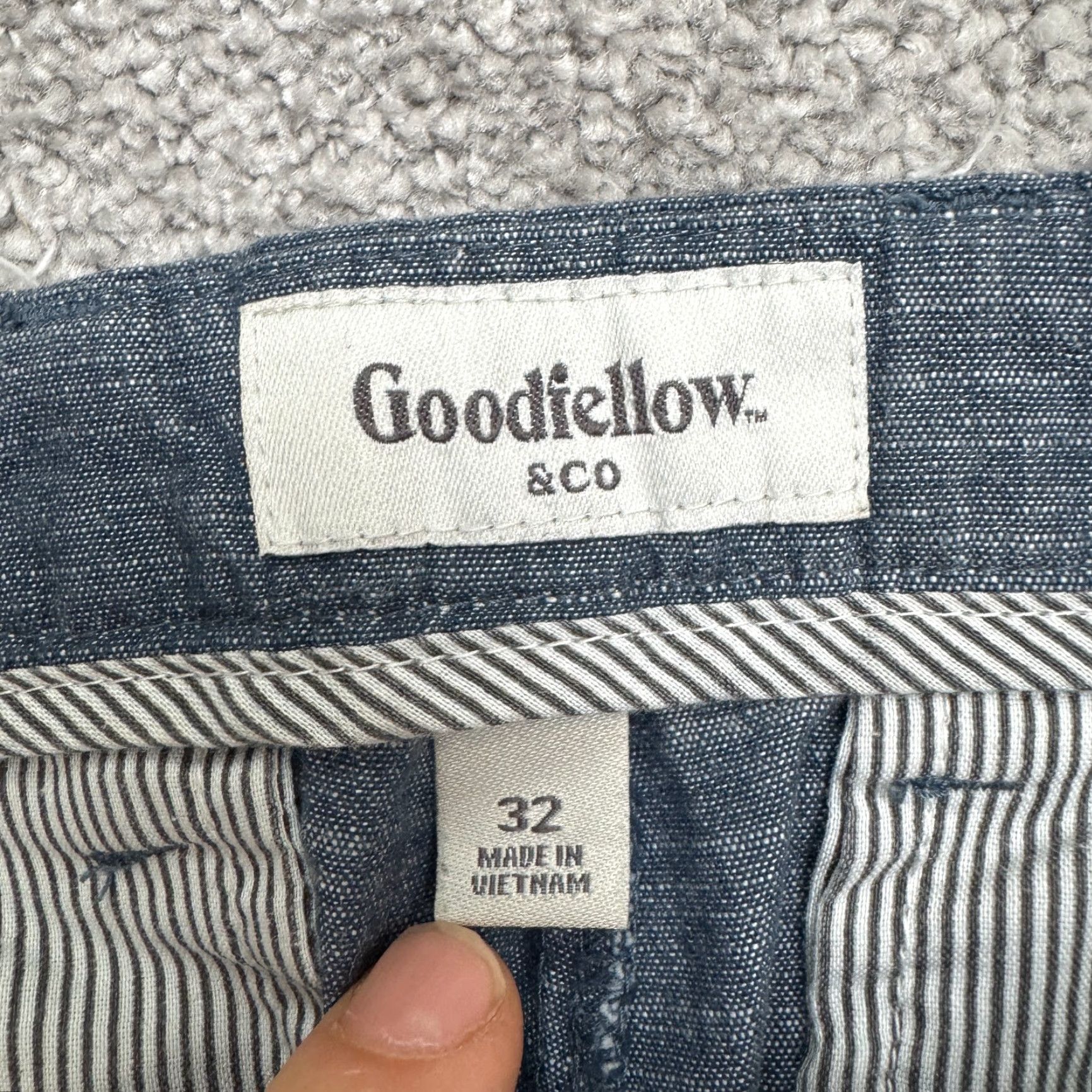 Vintage Goodfellow & Co Chino Shorts Mens 32 Blue 100% Cotton Casual Pockets Belted Flat Front Mid Rise Regular Fit Outdoor Preppy Vintage No Size US 32 / EU 48 - 4 Thumbnail
