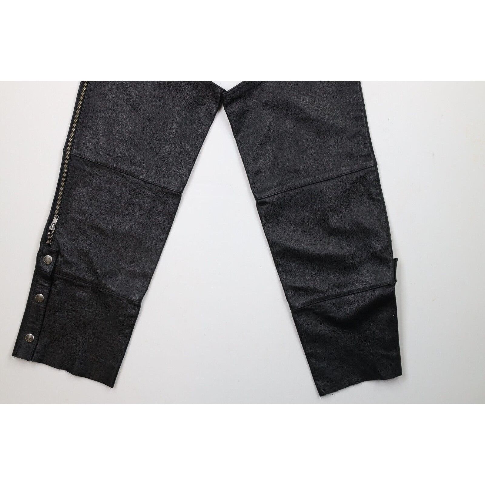 Harley Davidson × Vintage Vintage 90s Harley Davidson Distressed Leather Chaps Pants Size 26" / US 2 / IT 38 - 11 Thumbnail